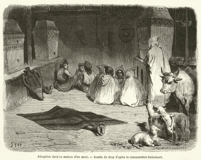 Reception in the house of a dead man by French School