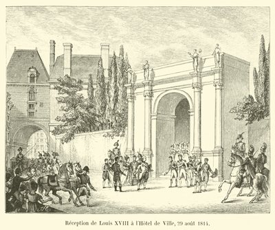 Reception of Louis XVIII at the Hotel de Ville, August 29, 1814 by French School