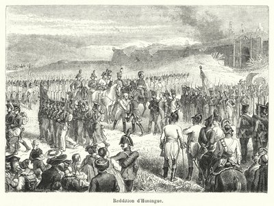 Surrender of Huningue (engraving) by French School