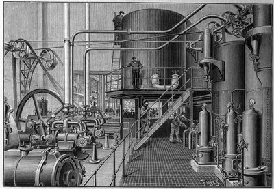 Refrigerated machinery room of the artificial ice skating room 