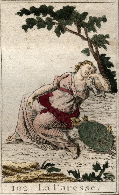 Representation of Laziness as a Young Man with a Turtle. From 