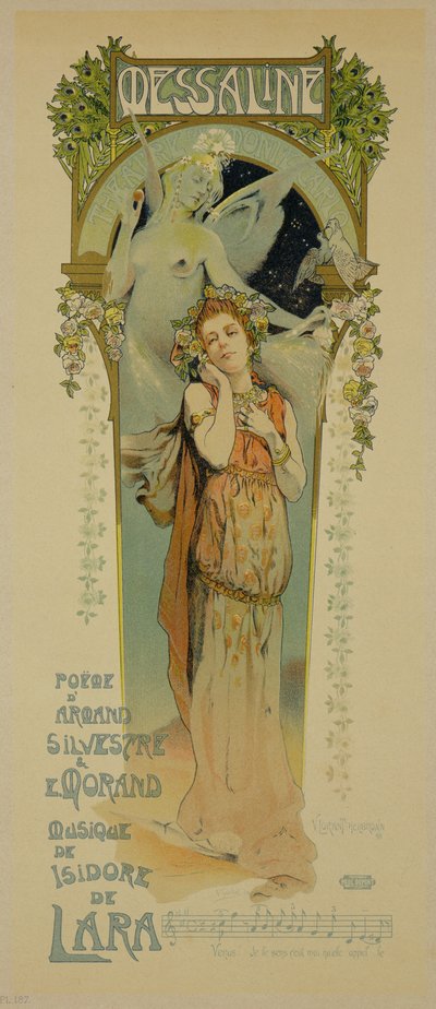 Reproduction of a Poster Advertising the Opera Messaline, Casino de Monte Carlo, 1898 by French School