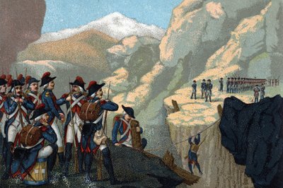 Reserve army campaign in 1800: Passage of the Simplon by General Bethencourt in May 1800. by French School