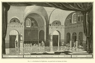 Restoration of the Frigidarium, or Great Hall of the Baths of the Palace by French School
