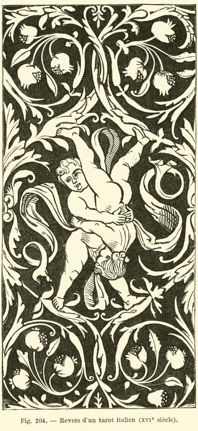 Reverse of an Italian Tarot Card by French School