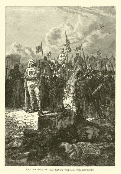 Richard the Lionheart Having the Saracens Beheaded by French School