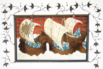 Richard II and His Fleet Landing at Milford Haven, Facsimile Copy from Le Prinse et Mort du Roy Richart by Jean Creton, Reprinted 19th Century by French School