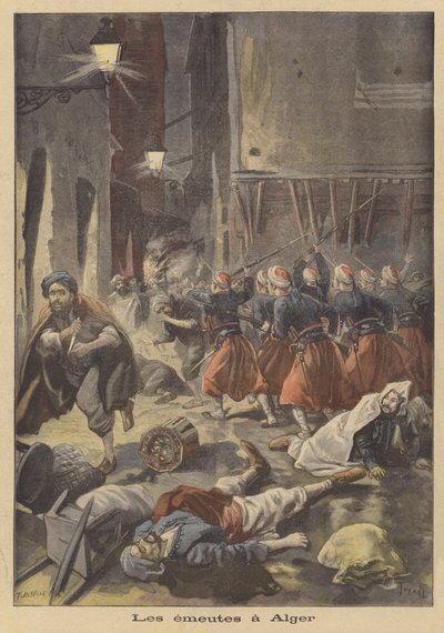Riots in Algiers by French School