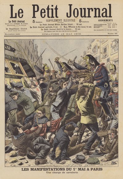 Riots in Paris on May Day by French School