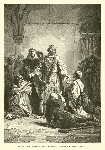Robert had a kindly feeling for the weak and poor by French School