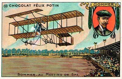Roger Sommer flying at the Spa Aviation Meeting, Belgium by French School