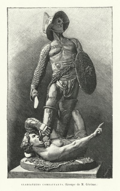 Roman Gladiators Fighting by French School