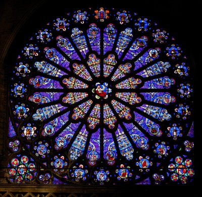 Rose window with nineteenth-century glass after a medieval design by French School