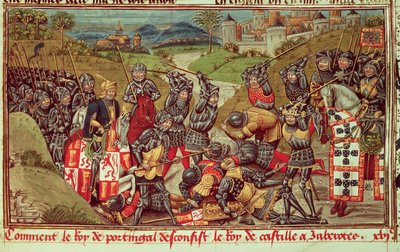 Juan I of Avis beating Juan I of Castile in the Battle of Aljubarrota, Portugal by French School