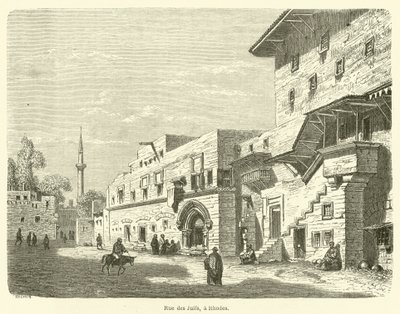 Street of the Jews, in Rhodes (engraving) by French School