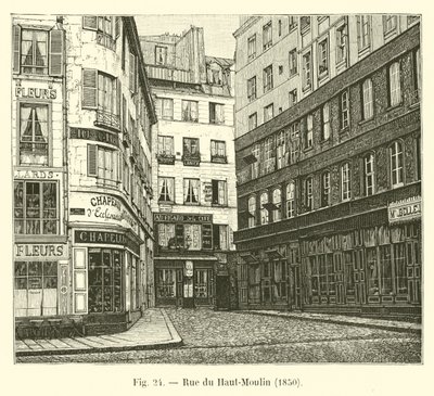 Rue du Haut-Moulin, 1850 by French School
