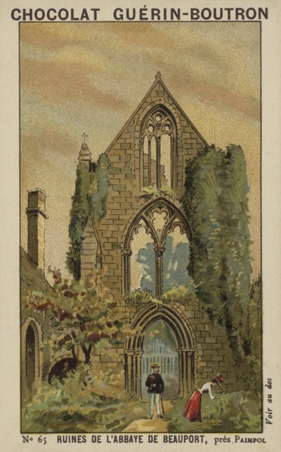 Ruins of the Abbey of Beauport, near Paimpol by French School