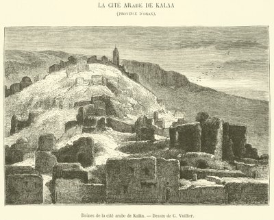 Ruins of the Arab City of Kalaa (engraving) by French School