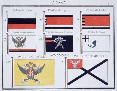 Russian Flags, from a French book of Flags, c.1819 by French School