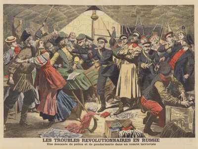 Russian police breaking up a revolutionary meeting by French School