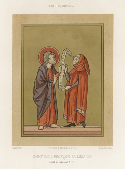Saint Paul receiving his mission by French School