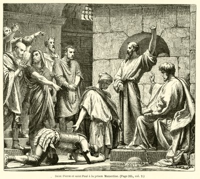 Saint Peter and Saint Paul in the Mamertine Prison (engraving) by French School