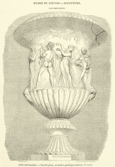 Hall of the Caryatids, Borghese Vase, in Pentelic marble, height, 1m, 717 by French School
