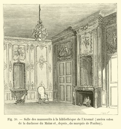 Manuscript room at the Arsenal Library, former salon of the Duchess of Maine and later of the Marquis de Paulmy by French School