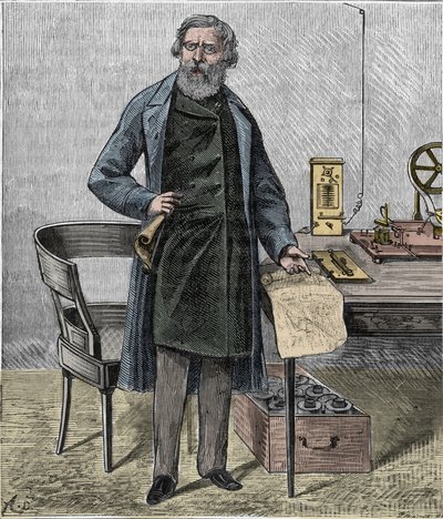 Samuel F. B. Morse, American Artist and the Inventor of Morse Code - Portrait of the American Inventor Samuel Finley Breese Morse (1791-1872) - Engraving in 