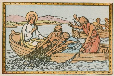 Scene from the Life of Jesus (coloured engraving) by French School
