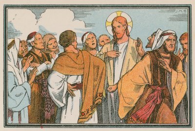 Scene from the Life of Jesus (coloured engraving) by French School