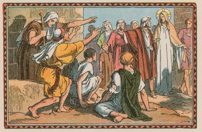 Scene from the Life of Jesus (coloured engraving) by French School