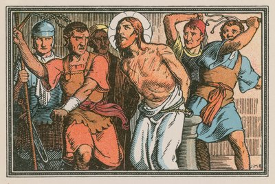 Scene from the Life of Jesus (coloured engraving) by French School