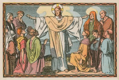 Scene from the Life of Jesus (coloured engraving) by French School