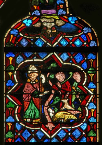 Scene depicting St Samson changes pigs into goats by French School
