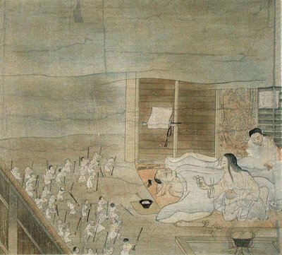 Scene of delirium, copy of a 12th century kakemono attributed to Mitsunaga Fujiwara, from 