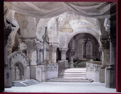 Scenery design for a performance of Hernani by Victor Hugo, 1867 by French School