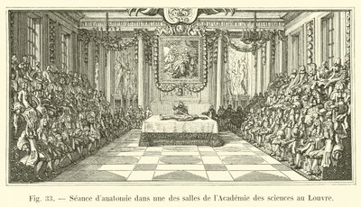 Anatomy session in one of the rooms of the Academy of Sciences at the Louvre by French School