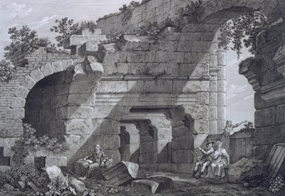 Second tier galleries of the amphitheatre at Nimes, from Antiquities of France: Vol I, Monuments of Nimes by French School