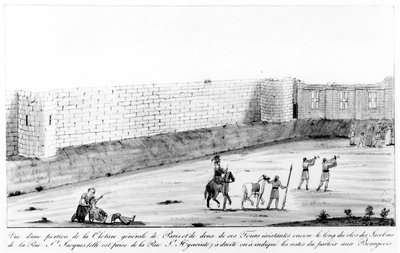 Section of the Paris Right Bank City Wall Constructed between 1190 and 1209 on the Orders of Philippe II Auguste, late 18th century by French School