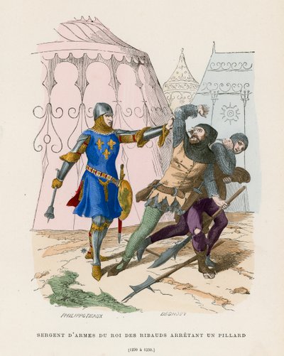 Sergeant of Arms Arresting a Looter, 1290-1330 by French School