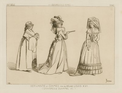 Servant and Ladies, End of the Reign of Louis XVI by French School