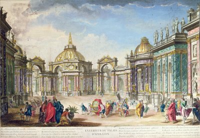 Set Design for the Exterior of Apollos Palace, published in Paris, 1748 by French School
