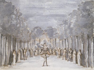 Set design for an Opera, from a collection entitled Les Menus Plaisirs du Roi by French School