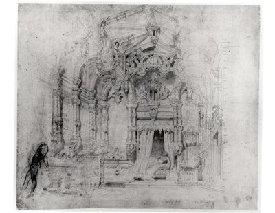 Set Design for the First Production of Angelo, tyran de Padoue by Victor Hugo (1802-85), 1835 by French School