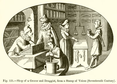 Shop of a Grocer and Druggist by French School