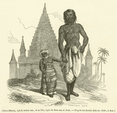 Shwe-Maong, aged thirty, and his daughter, aged two and a half by French School