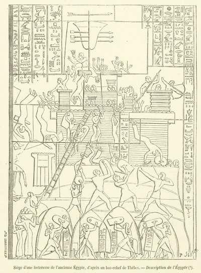 Siege of an Ancient Egyptian Fortress by French School