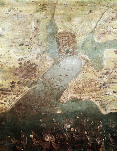 Siege of the City of La Rochelle (detail) by French School