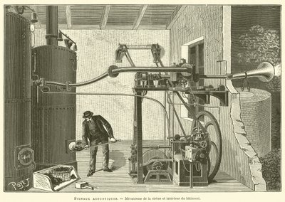 Acoustic Signals, Mechanism of the Siren and Interior of the Building by French School